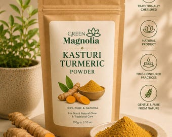 Pures Kasturi-Kurkuma-Pulver für Haut-Glow, Wild-Kurkuma-Gesichtsmaske, aufhellende Packung
