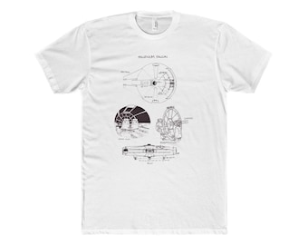 Millenium Falcon Design MenS Cotton Crew Tee