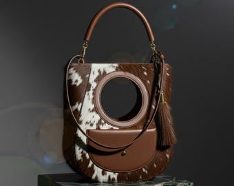Luxury Cowhide Hair-on-Hide Tote | Unique Western Leather Handbag