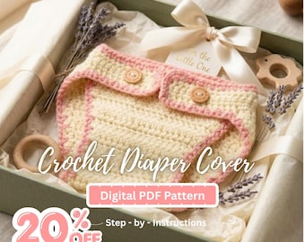 Newborn Crochet Diaper Cover Pattern | Photo Prop, Baby Braid Design (Digital PDF)