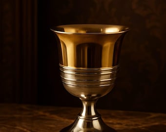 Handmade Brass & Silver Wine Goblet | Vintage Style Metal Wine Glass | Luxury Drinking Cup