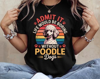 Funny Poodle Retro Design PNG, Dog Mom Clipart (Digital Download)