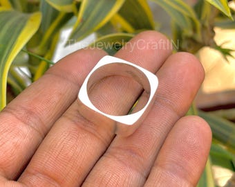Handmade Sterling Silver Square Band Ring | Minimalist Geometric Jewelry