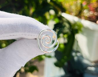 Handmade Sterling Silver Spiral Ring - Minimalist Swirl Band
