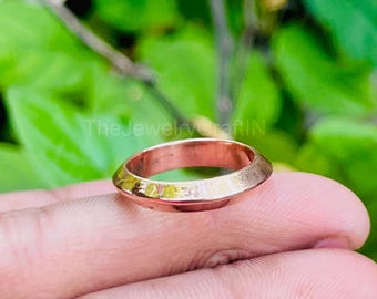 Handmade Copper Ring | Minimalist Hammered Band for Men & Women | Rustic Boho Jewelry Gift