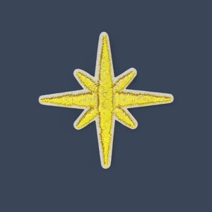 Bügel Patch goldener Stern | Aufnäher für Kleidung | Iron on patch golden Star | Bügelbild Stickerei