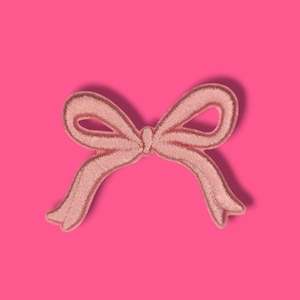 Bügel Patch rosa Schleife | Pink Bow iron on | Aufnäher für Kleidung | Coquette Style | Stickerei Bügelbild