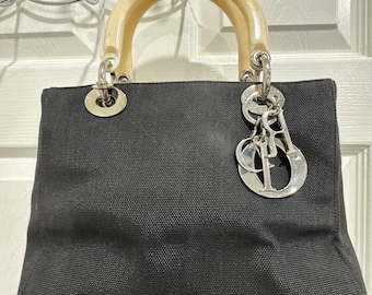 【美品】Chistian Dior  vintage handbag Dior Vintage Crystal Python Trimmed Satin Gambler Bag