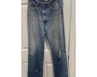 W32 L30 Levis 517 Bootcut Vintage Dark Faded Blue 517s Made in 90s