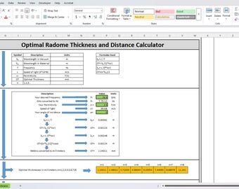 Plantilla de Excel para la calculadora de espesor de radar óptimo
