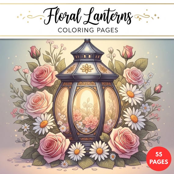 Floral Lanterns Coloring Pages