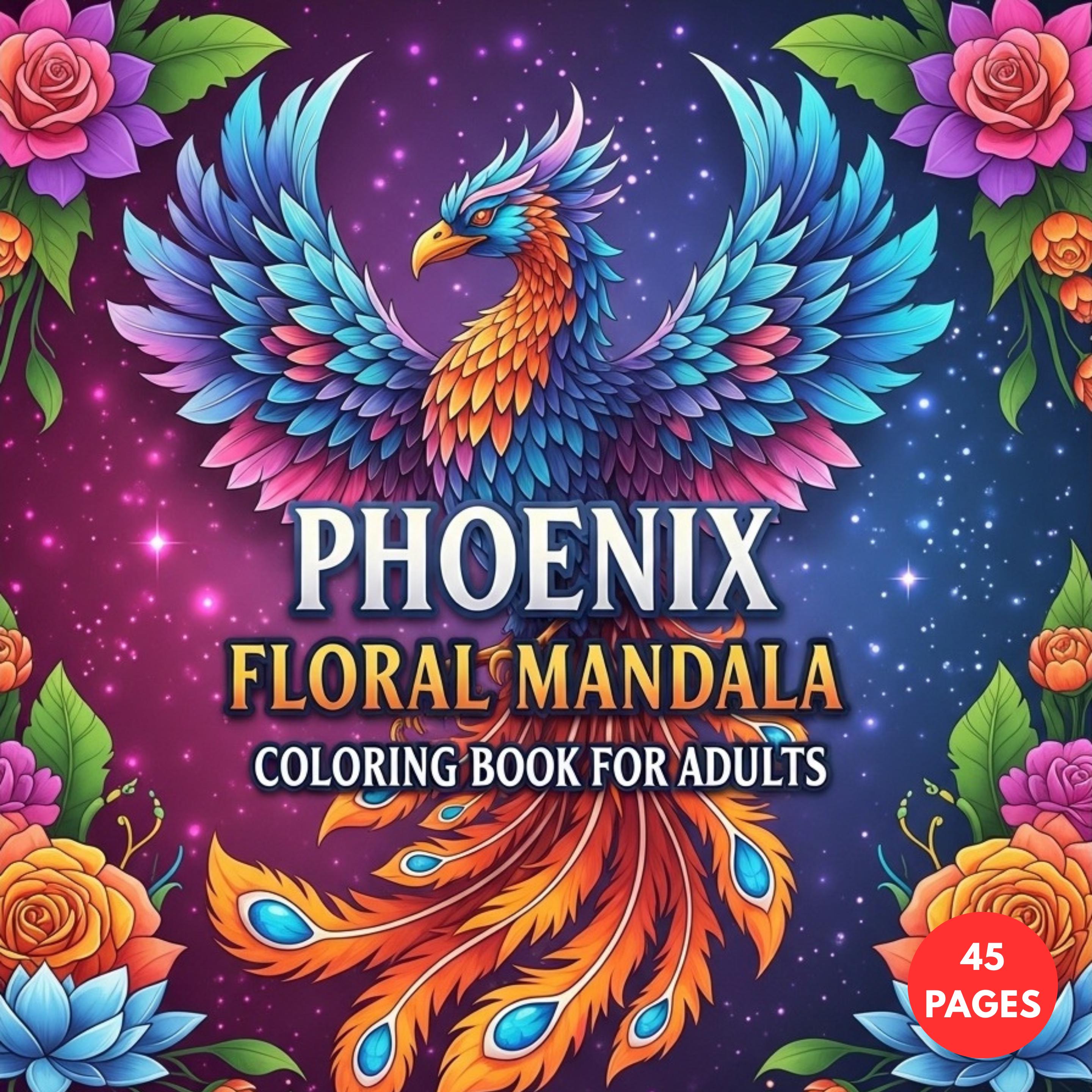Phoenix Floral Mandala: Rising Flames & Floral Geometry