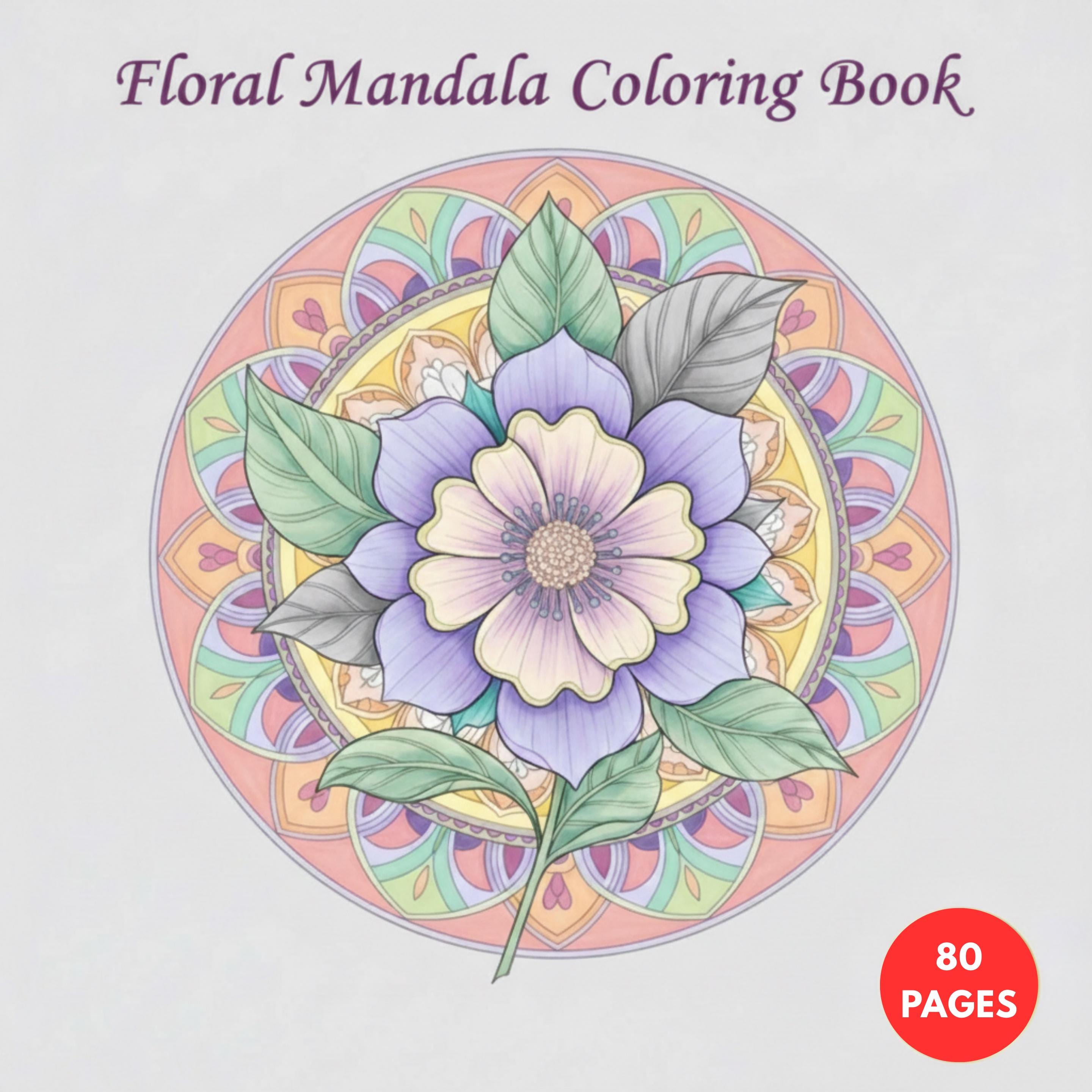Floral Mandala Coloring Book - Detailed — printable PDF coloring book