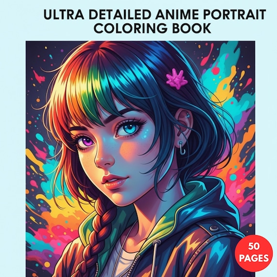 Ultra Detailed Anime Portrait Coloring Book + Surprise Bonus Pages