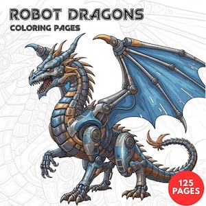 Roboter Drachen Ausmalbilder + Surprise Bonus Seiten