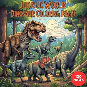 Jurassic World - Dinosaurier Malseiten + Surprise Bonus Seiten