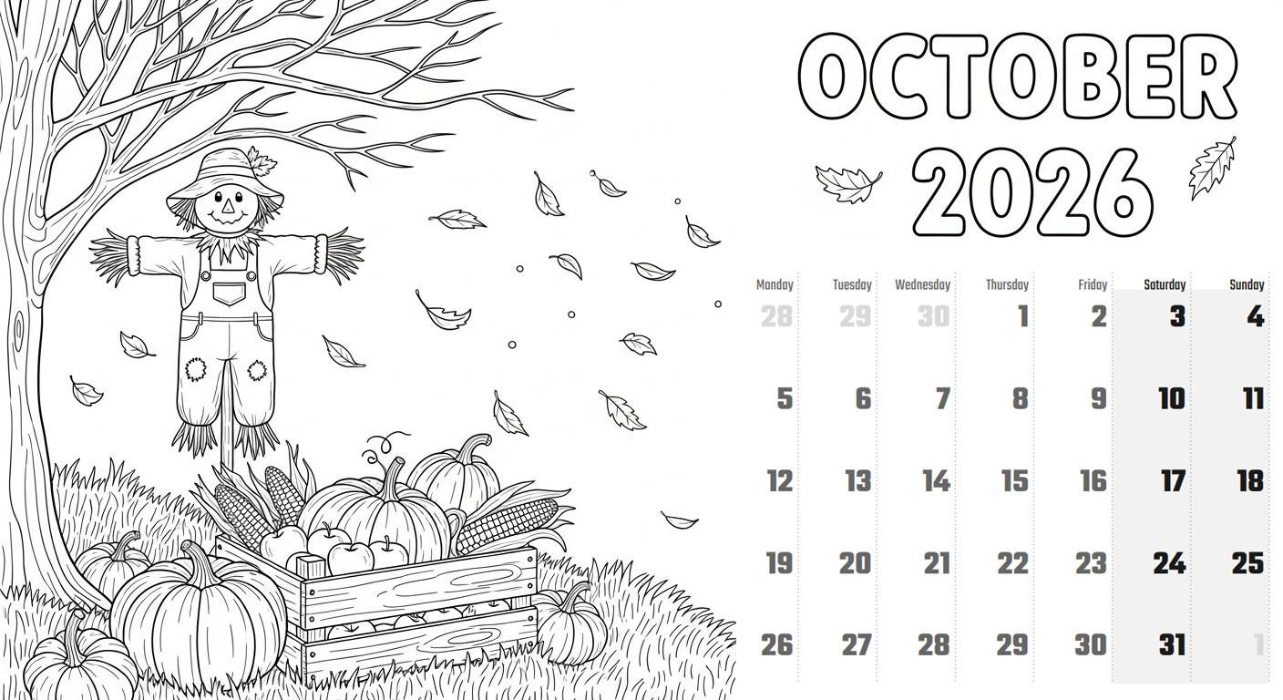 2026 Coloring Calendar Pages + Surprise Bonus Pages - Etsy