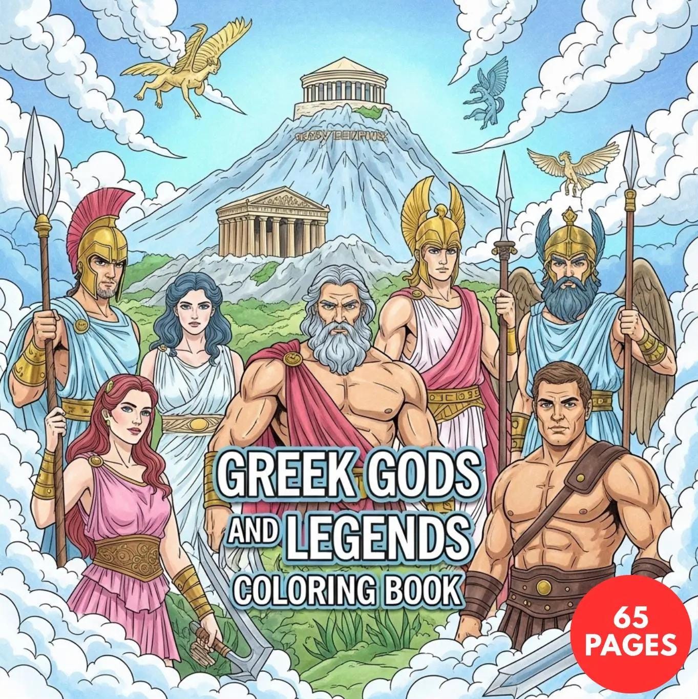 Mythological Heroes & Greek Gods Coloring Book