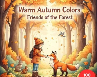 Colori caldi autunnali Amici della foresta + Pagine bonus a sorpresa