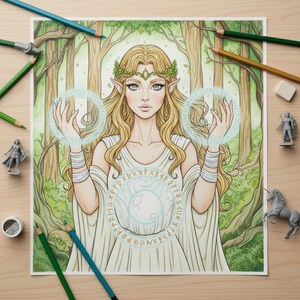 Forest Elfs Coloring Pages + Surprise Bonus Pages image 5