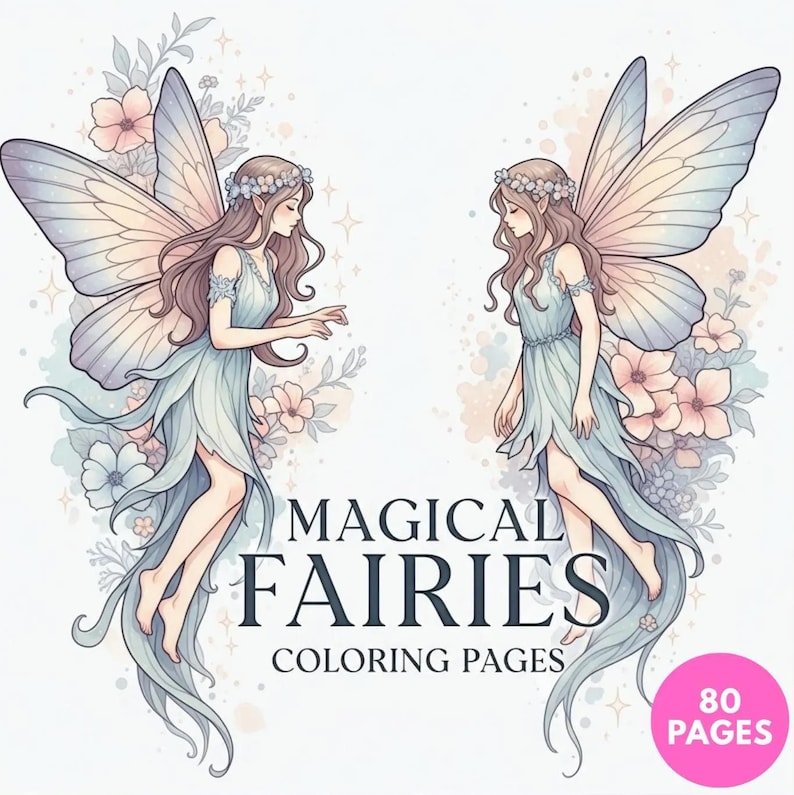 Libro da colorare delle fate magiche + pagine bonus a sorpresa immagine 1