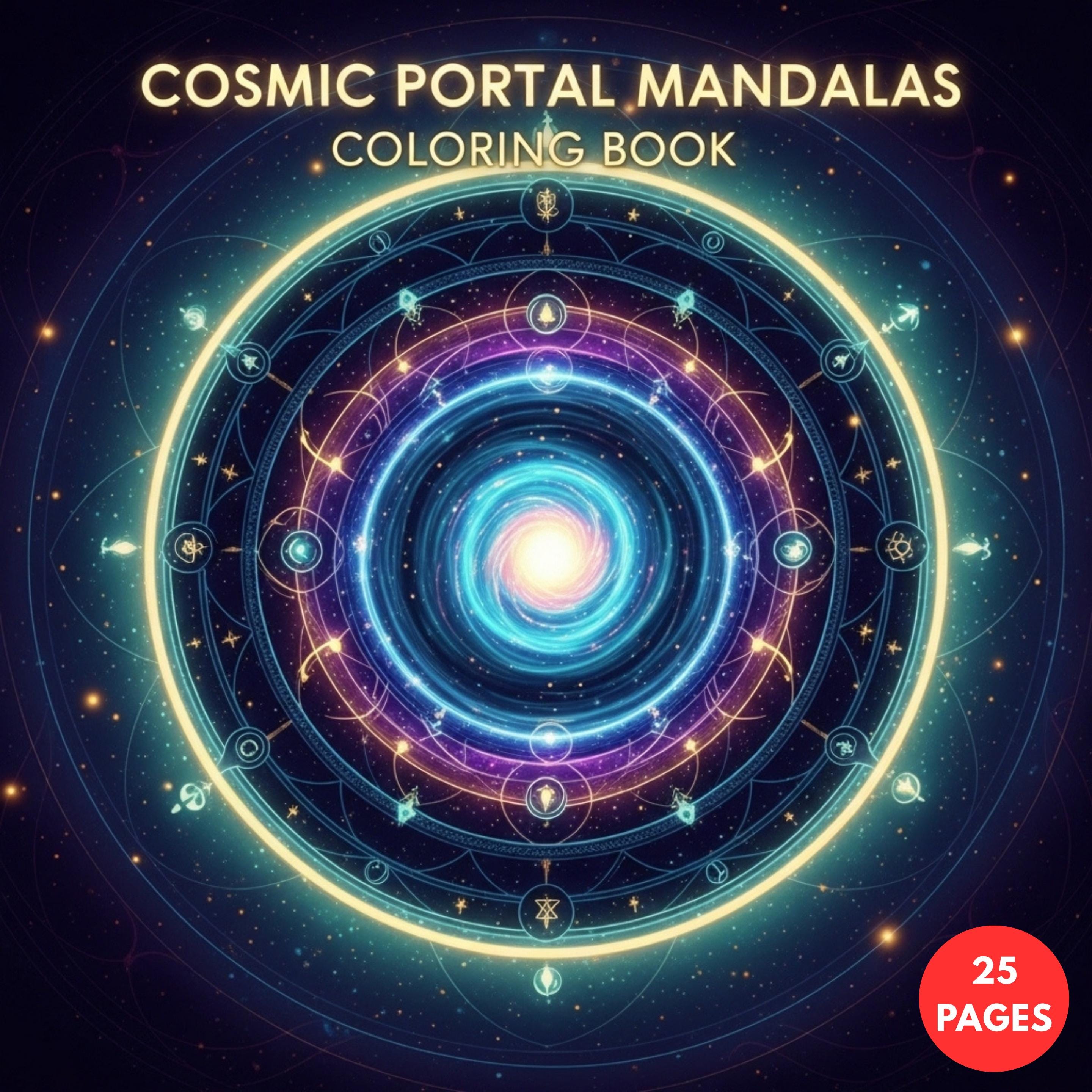 Cosmic Portal Mandalas: Space & Sacred Geometry Coloring