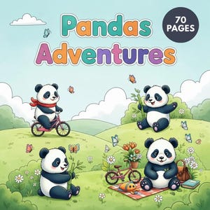 Panda Adventures Coloring Book for Kids + Surprise Bonus Page image 1