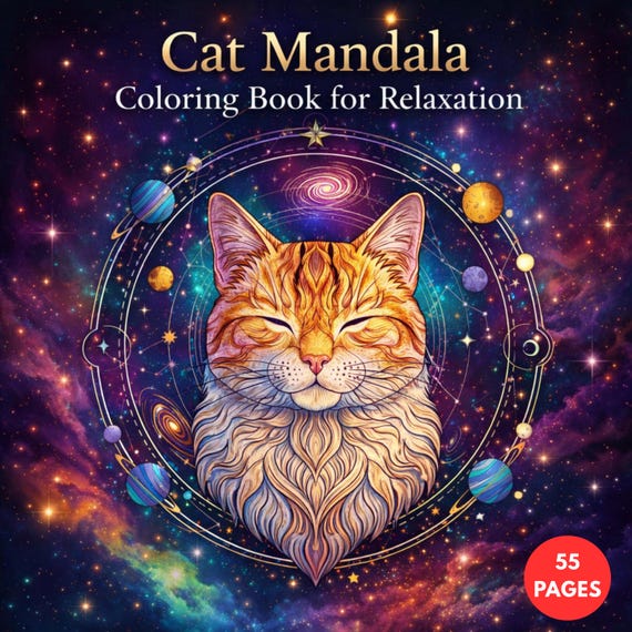 Cat Mandala Coloring Book for Relaxation + Surprise Bonus Pages