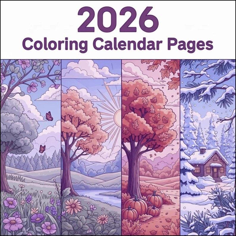 2026 Coloring Calendar Pages: Art for Every Month