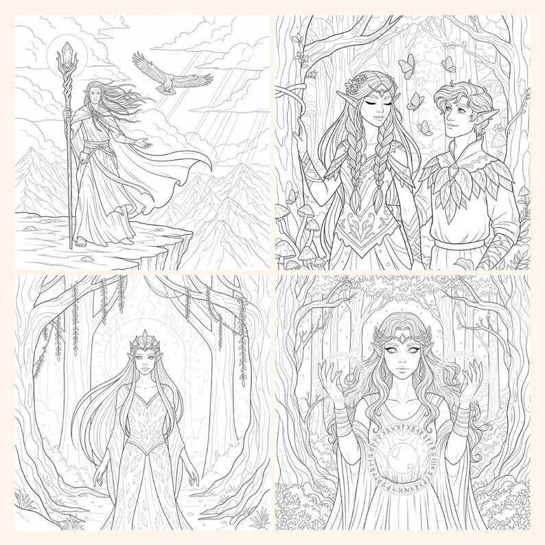 Forest Elfs Coloring Pages + Surprise Bonus Pages image 4
