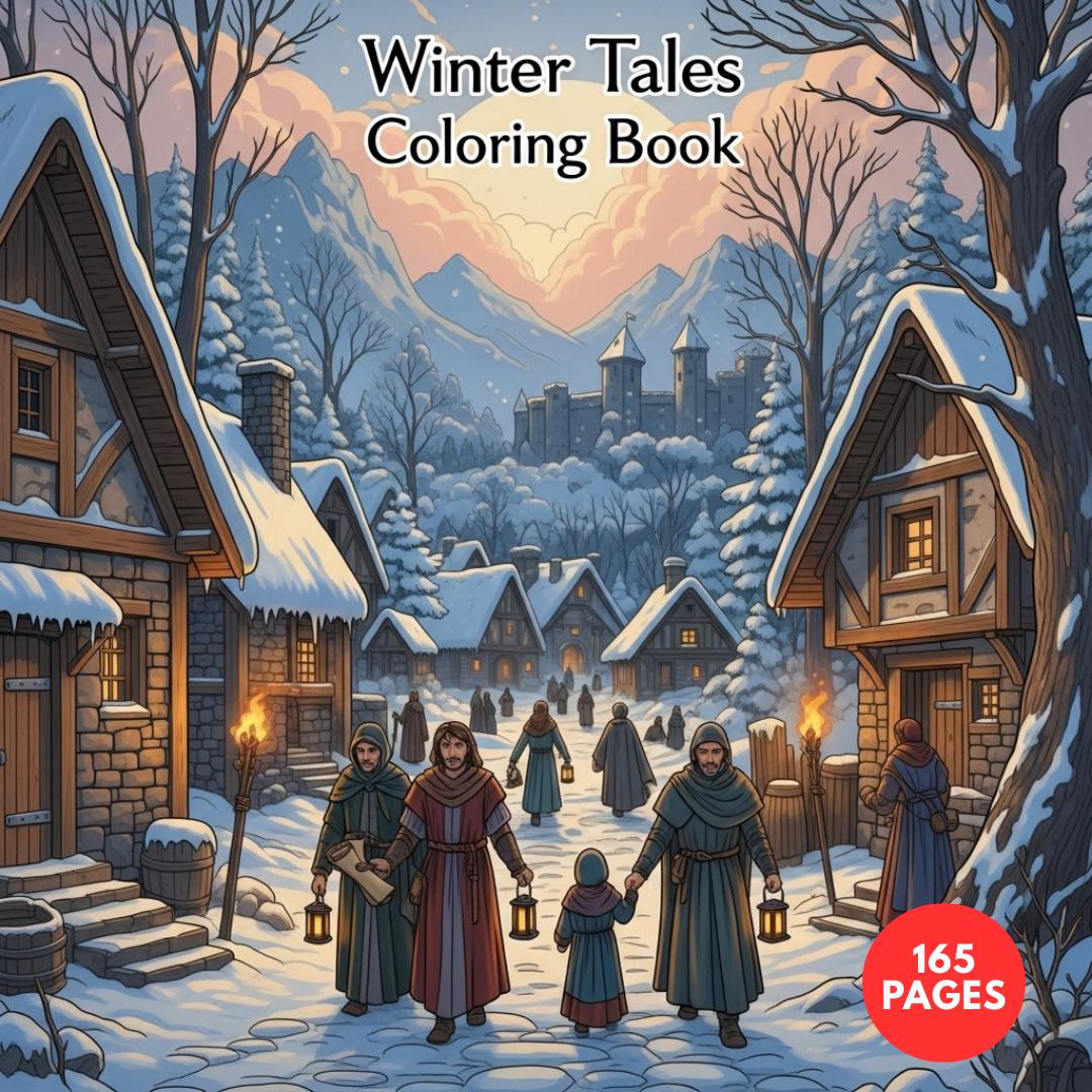 Winter Tales Coloring Book — printable PDF coloring book