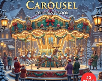 Magical Winter Carousel Coloring Book +  Surprise Bonus Pages