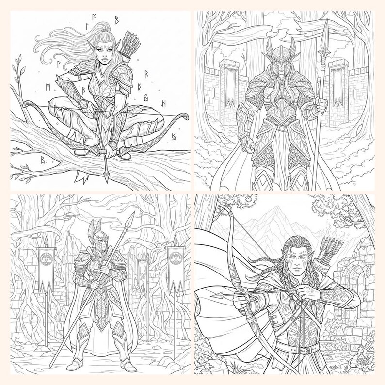 Forest Elfs Coloring Pages + Surprise Bonus Pages image 3