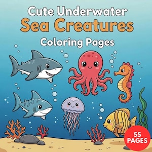 Underwater Sea Creatures Coloring Pages + Surprise Bonus Pages