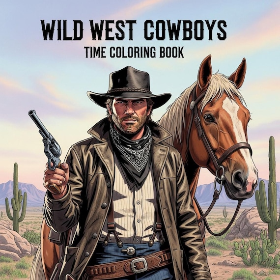 Wild West Cowboys Time Coloring Book + Surprise Bonus Pages