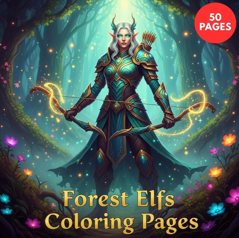 Forest Elfs Coloring Pages + Surprise Bonus Pages image 1