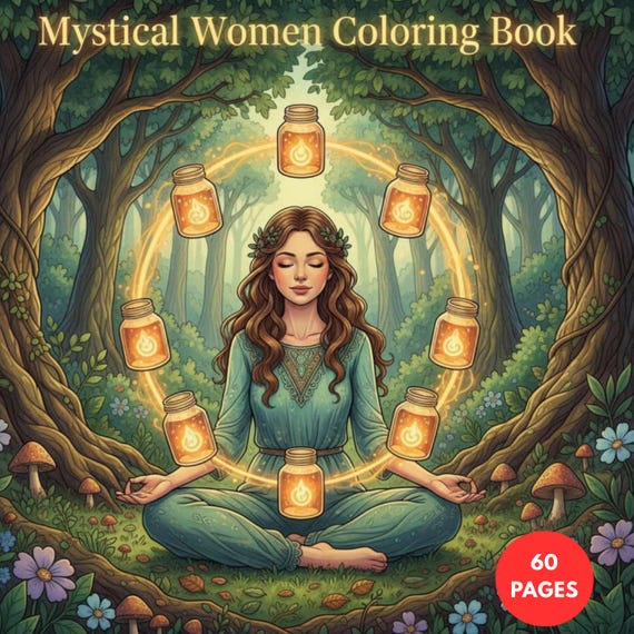 Mystical Women Coloring Book + Surprise Bonus Pages