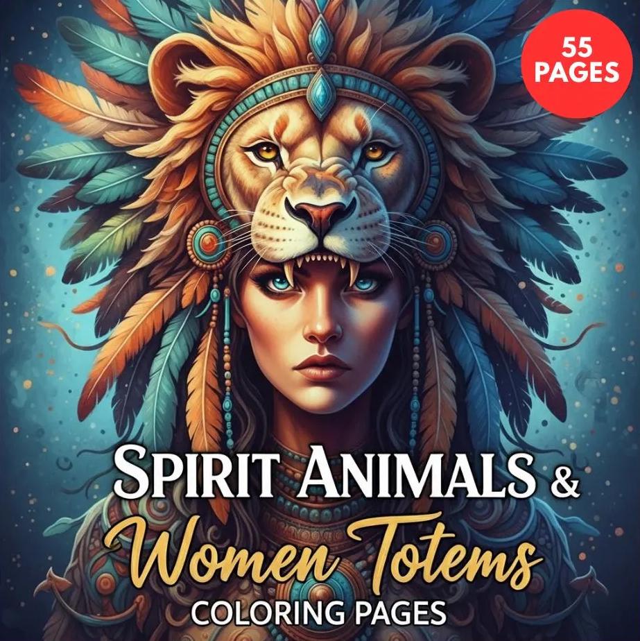 Spirit Animals & Women Totems Coloring Pages + Surprise Bonus Pages