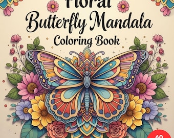 Floral Butterfly Mandala Coloring + Surprise Bonus Pages