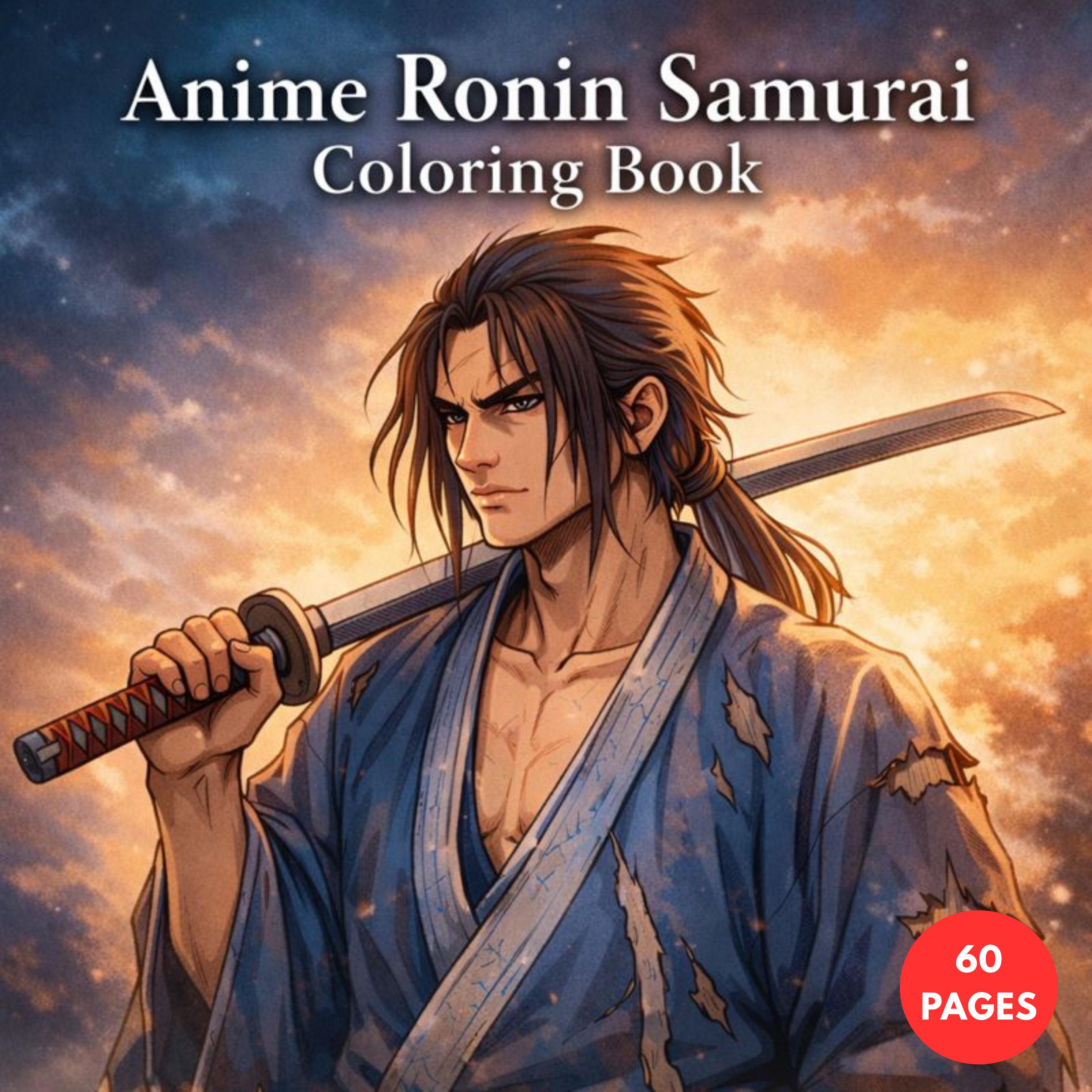 Anime Ronin Samurai Line Art: Japanese Warriors in Ink