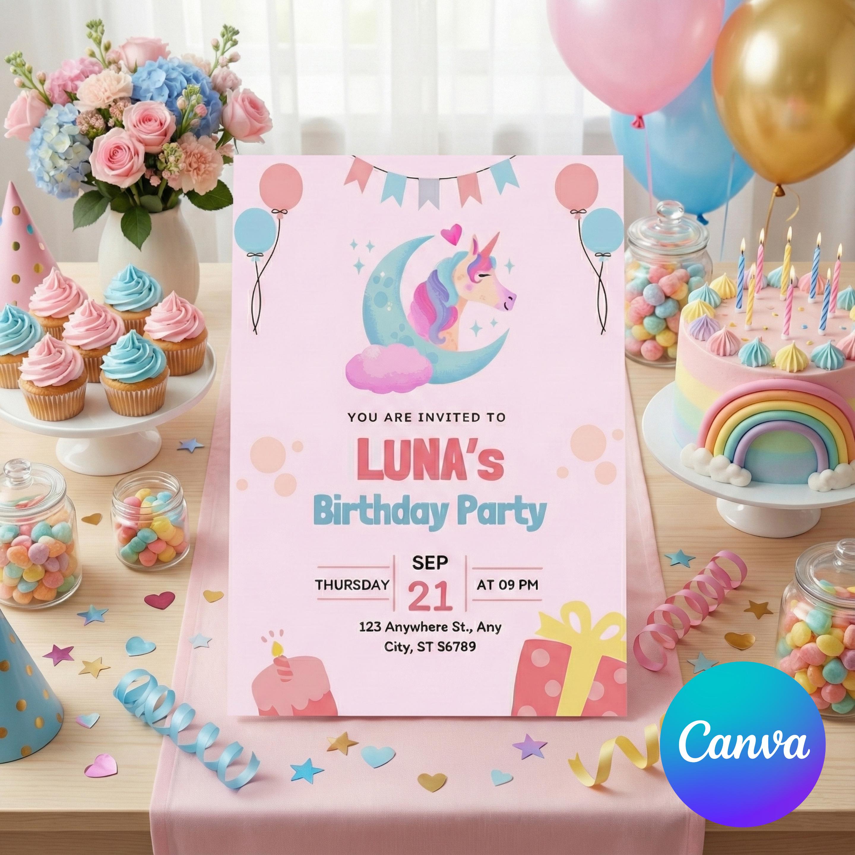 Unicorn Birthday Party Invitation