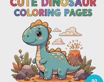 Dinosaur Coloring Pages - 80 Page Printable Activity Book (PDF Download)