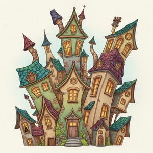 Fantasy Whimsical Houses Coloring Book + Surprise Bonus Pages image 8
