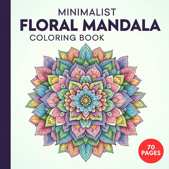 Minimalist Floral Mandala Coloring Book + Surprise Bonus Pages