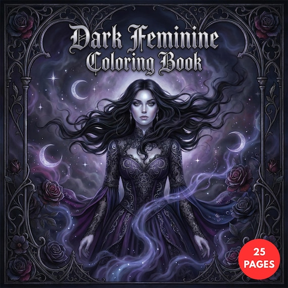 Dark Feminine Coloring Book + Surprise Bonus Pages