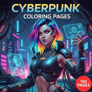 Páginas para colorear de Cyberpunk + Páginas extra sorpresa