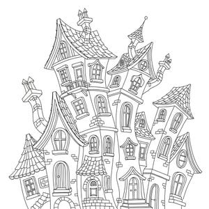 Fantasy Whimsical Houses Coloring Book + Surprise Bonus Pages image 11