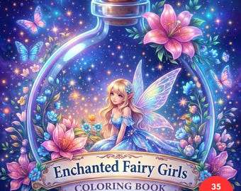 Enchanted Fairy Girls Coloring Book for Adults + Surprise Bonus Pages
