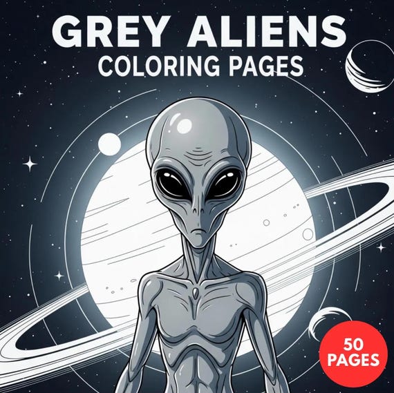 Grey Aliens Coloring Pages + Surprise Bonus Pages