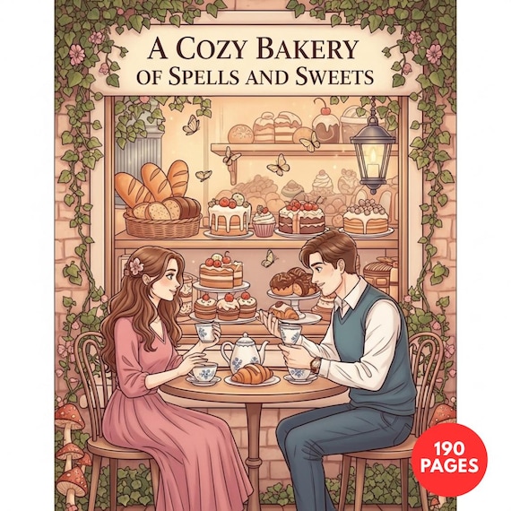 A Cozy Bakery of Spells and Sweets  Coloring Book + Surprise Bonus Pages